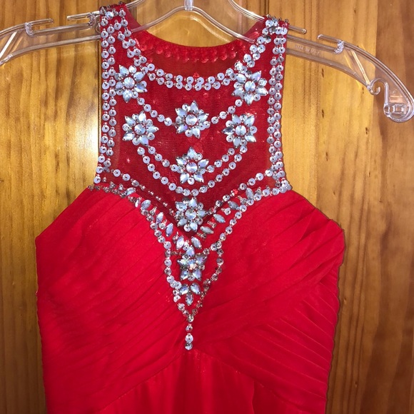 Dresses & Skirts - Red Beaded Formal Dress
